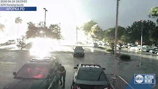 VIDEO: Lightning strike hits close to Florida police department