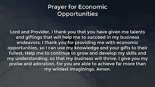 Prayer for Economic Opportunities (Prayer for Success and Prosperity in Business)