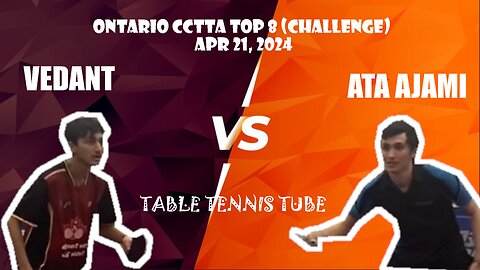 Round of 16 - Ata Ajami [1533] vs Vedant [1452] | Table Tennis Match