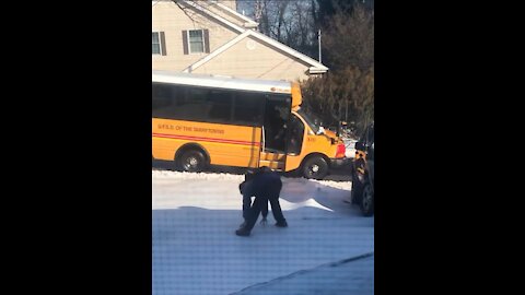 Boy Wears Wrong Shoes For The Slippery Snow!