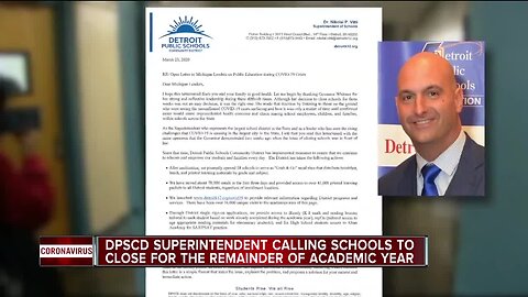 Detroit schools superintendent calls on state to close schools for the year