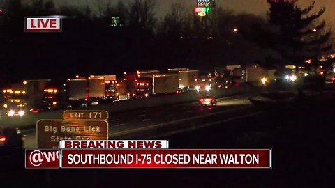 Semi crash closes southbound Interstate 75 in Walton