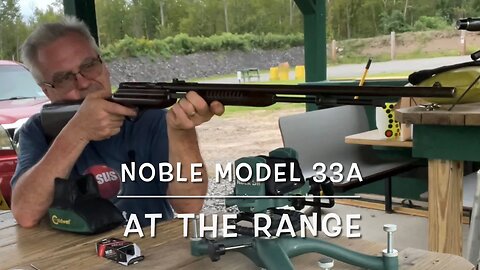 Noble model 33A 22lr pump action repeater. 22 yard groups rested and off hand