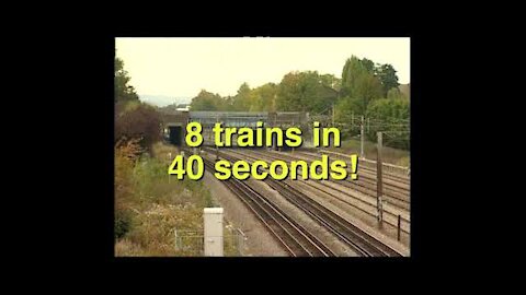 Incredible million to one shot || 8 trains in 40 seconds