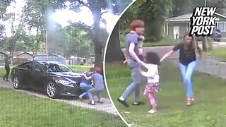 Carjackers seen in shocking video open fire on family while trying to steal car – with grandkids inside: 'Can't stay here anymore'