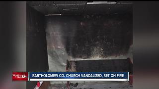 Bartholomew County church vandalized, set on fire