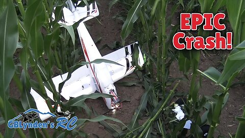 RC Plane Crash | E-flite Night Timber X 1.2m RC Bush Plane Reverse Thrust Crash Into Corn