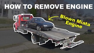 How to Remove a Miata Engine - BLOWN MIATA ENGINE - #SAVETHEMIATA