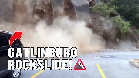 Gatlinburg Tennessee Rockslide Breaks Through Safety Netting, Crashing onto Parking Lot