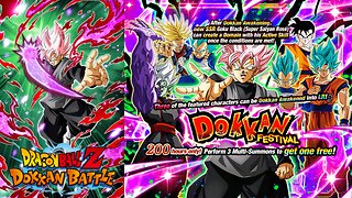 DBZ Dokkan Battle: Global First Dokkan Festival Goku Black Rose Banner Summons