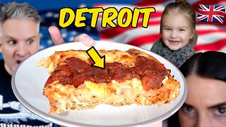 Brits Try [DETROIT STYLE PIZZA] for the first time! *Better Than Chicago*?