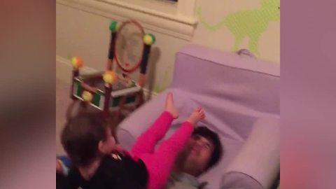 Baby Girl Body Slams Her Dad in a Fight
