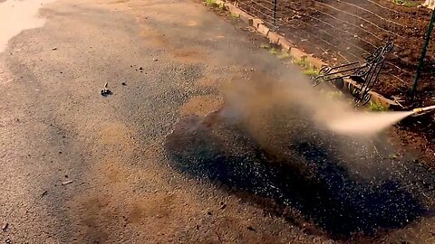 Pressure Washing the Driveway