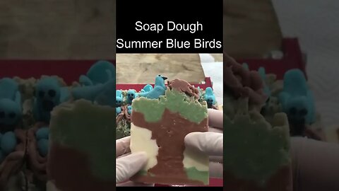 Cutting Blue Birds Soap Dough Soap Bars ~ How to make soap