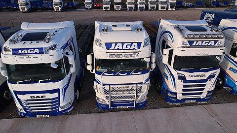 Stunning Fleet Of Jaga Transport - #scania #volvotrucks #daftrucks - Welsh Drones Trucking