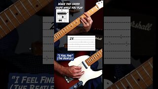 I feel fine by the Beatles guitar intro with tabs #shorts