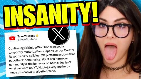 YouTube "Temporarily" Suspends SSSniperwolf - Blames "Both Sides" For DOXXING Controversy