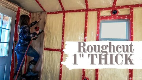 Rough Cut Lumber for the Cabin: The WALLS Are Going UP! : Off-grid Cabin Build Vlog #16