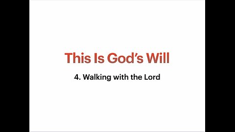 Walking With The Lord