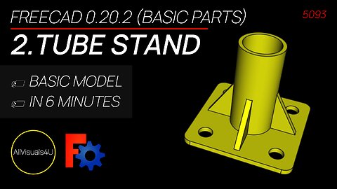 🎓 How To Model This Tube Stand - FreeCAD For Beginners - 3D CAD Free