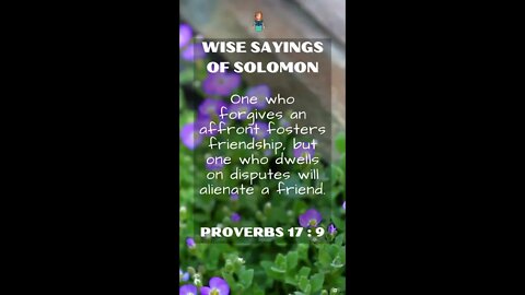 Proverbs 17:9 | NRSV Bible | Wise Sayings of Solomon