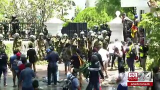 NOW - Anti-government protesters besiege and storm the prime minister's office in Sri Lanka's