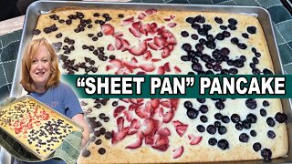 SHEET PAN PANCAKE, Easy Christmas Breakfast that Feeds Many People