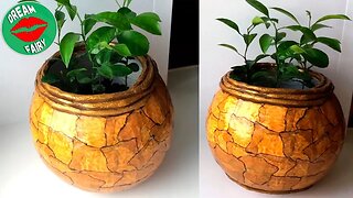 How to make a cement pot at home / Marble Imitation