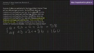 Systems of Linear Equations Word Problems: Problem 4