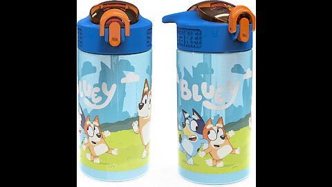 Zak Designs Bluey Kids Durable Plastic Spout Cover and Built-in Carrying Loop
