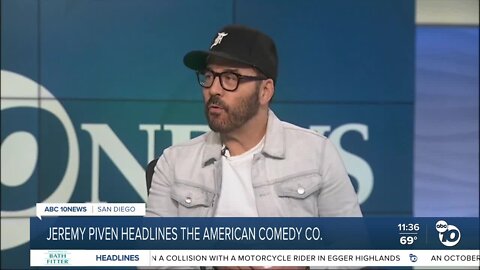 Jeremy Piven joins 10News set before headlining at American Comedy Company