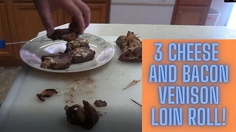 Backstrap recipe: 3 cheese venison and bacon roll