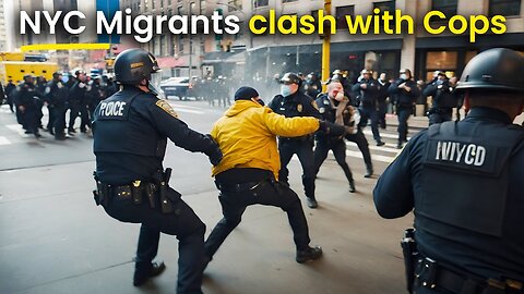 NYC Migrants clash with NYPD Cops