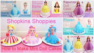 Doll Cake Compilation - Disney Princess Belle, Cinderella, Rapunzel, Shopkins & Elsa Doll Cake