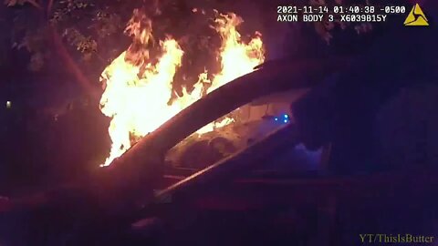 Body cam footage shows Atlanta officers rescue man from burning car