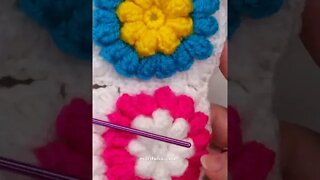 How to join crochet flowers motifs short tutorial by marifu6a