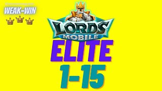 Lords Mobile: WEAK-WIN Hero Stage Elite 1-15