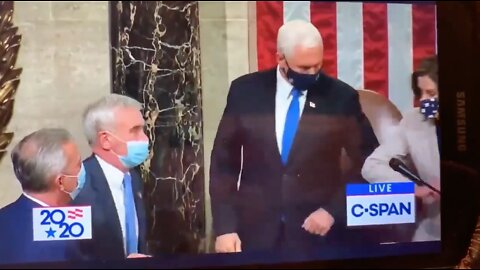 Watch VP Mike Pence Certify A Fraudulent Election, Receive a Coin & Then Elbow Bump Pelosi