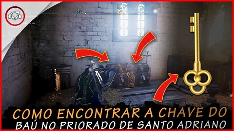 Assassin's creed valhalla, Como encontrar a chave do baú no priorado de santo Adriano | super dica