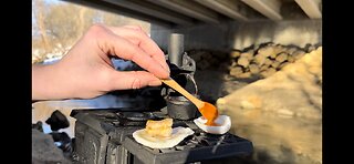 Mini cooking grilled cheese and soup