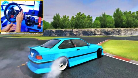 DRIFT WITH BMW M3 E36 IN ASSETTO CORSA WITH G29 STEERING WHEEL AND HAND BRAKE