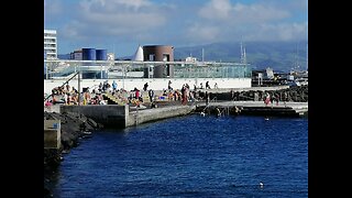Ponta Delgada Walk on sunny Saturday Midday, Azores Sao Miguel Portugal - 20.01.2024 #IRL