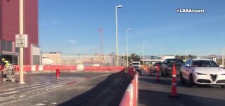 Safety bollards being installed at Las Vegas airport