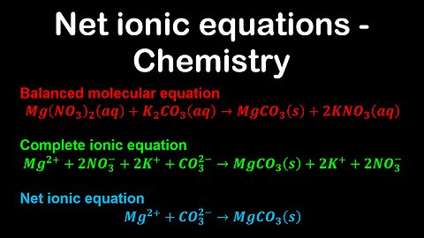 Net ionic equations - Chemistry