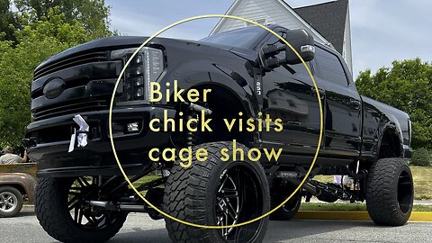 Biker visits cage show