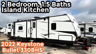 2022 Keystone Bullet 330BHS | 2 Bedroom 1.5 Bath with an Island Kitchen!
