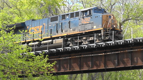 Rebuilt EMD SD70MACe Locomotive On CSX Mixed Freight Train