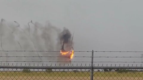 Wind Turbine Catches Fire After Being Struck By Lightning