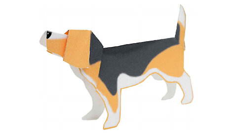 Paper beagle dog/Perro beagle de papel/Cachorro beagle de papel