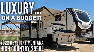 QUICK TOUR of this BUDGET FRIENDLY Luxury Fifth Wheel RV! 2022 Keystone Montana High Country 295RL